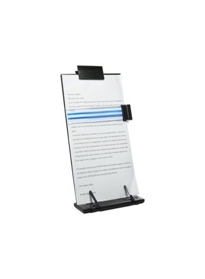 JDYYICZ Black metal desktop document book holder with 7 adjustable positions - Image 1