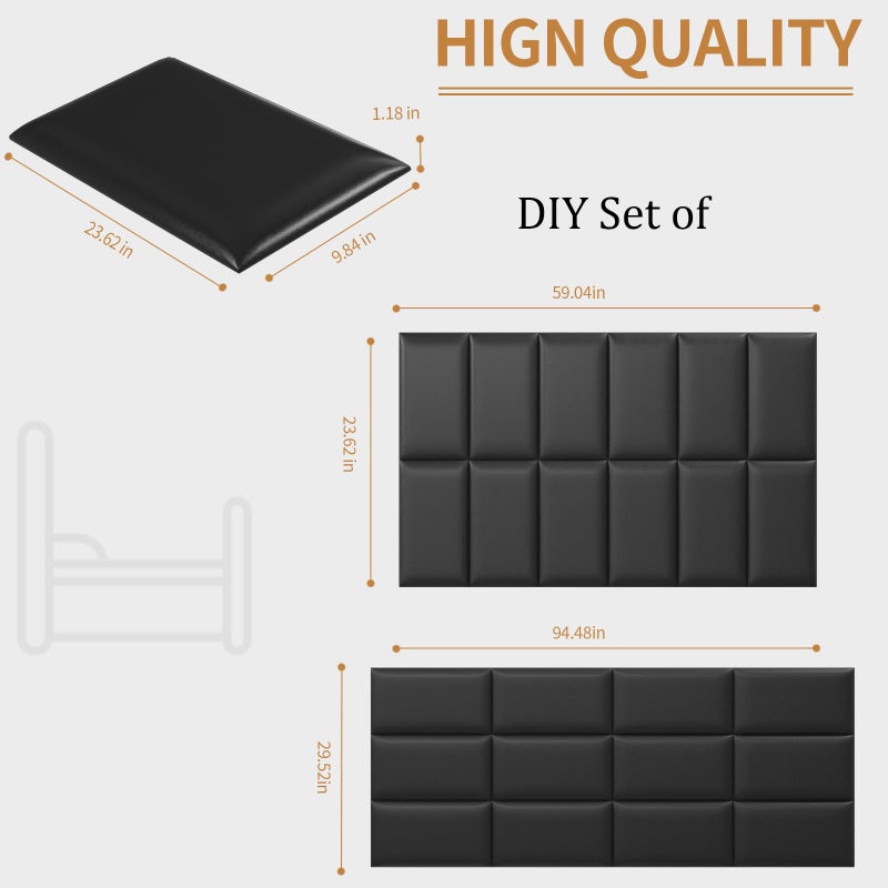 Greymond Headboards Wall Panel for Full, Queen and King - Self-Adhesive 3D Upholstered Panel for Bedroom/Living Room (12 Pieces 9.84 in x 23.6 in) - Image 4