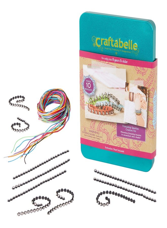 Craftabelle - Friendship Sparkles Creation Kit - Bracelet Making Kit - 31pc Jewelry Set with Rhinestone Chains - DIY Jewelry Kits for Kids Aged 8 Years + - Image 1