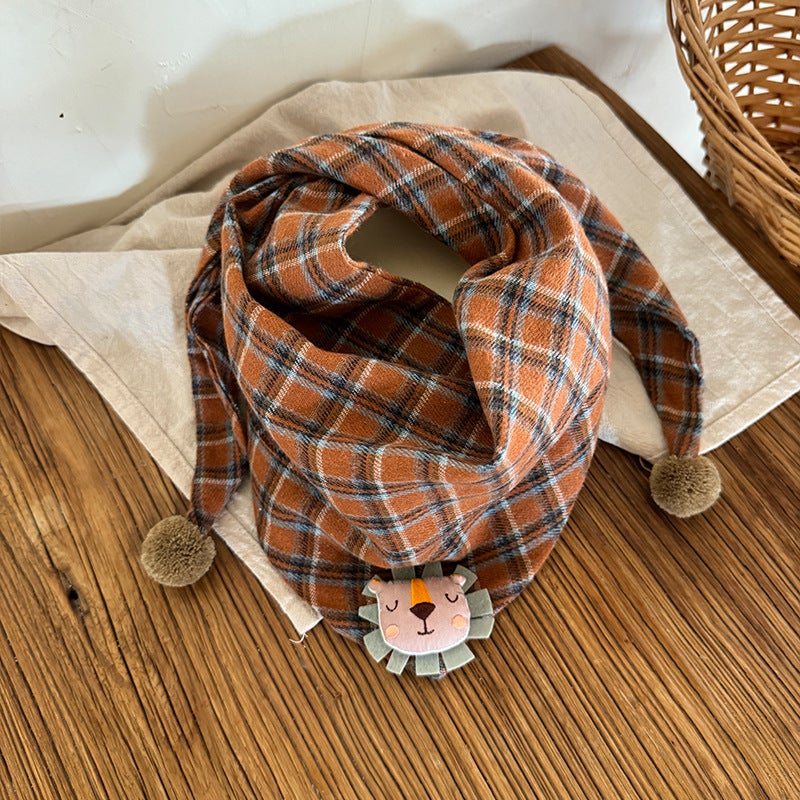 Children'S Warm Scarf Baby Triangle Scarf Baby 2023 New Collar Girls' Windproof Boys' Scarf - Image 1