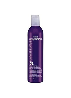 Rusk RUSK Deepshine Platinum Shampoo, 12 Oz, Gentle Cleansing Shampoo, Brightening Boost for Platinum, Silver, Gray, White, and Blonde Hair, Removes Yellows, Brightens Hair Color  - Image 1