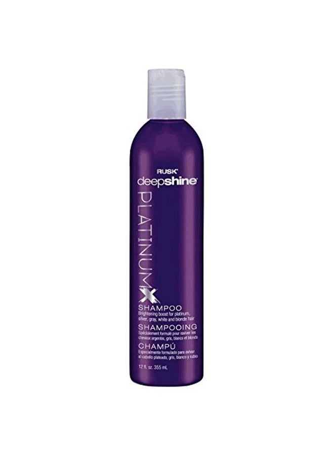 RUSK Deepshine Platinum Shampoo, 12 Oz, Gentle Cleansing Shampoo, Brightening Boost for Platinum, Silver, Gray, White, and Blonde Hair, Removes Yellows, Brightens Hair Color - Image 1