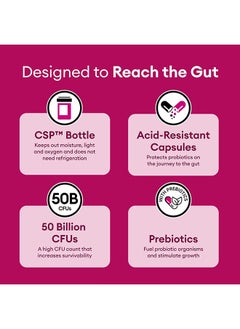 Ocean Women's Probiotic Delayed Release Veggie 30 Capsules, Daily Probiotic for Women, 50 Billion CFUs, 6 Diverse Strains, All Natural Prebiotics  - Image 3