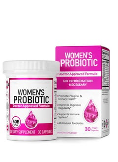Ocean Women's Probiotic Delayed Release Veggie 30 Capsules, Daily Probiotic for Women, 50 Billion CFUs, 6 Diverse Strains, All Natural Prebiotics  - Image 1