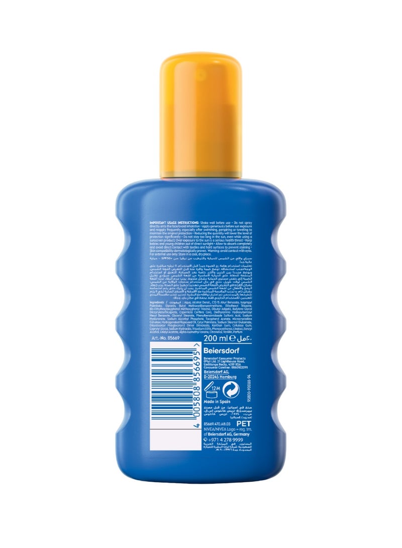 Nivea Sun Protect And Moisture Sun Spray Spf50 Advanced Sunscreen Providing Immediate Uva + Uvb Protection 200ml  - Image 2