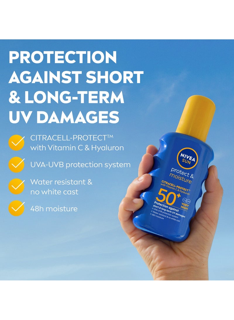 Nivea Sun Protect And Moisture Sun Spray Spf50 Advanced Sunscreen Providing Immediate Uva + Uvb Protection 200ml  - Image 3