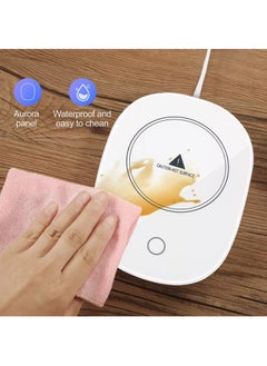 Lucky Portable Coffee Cup Warmer Heater Set Heat Heating Cup Pad Ceramics Mug Thermostatic Electric Coaster 55℃ Mug Mat Office Tea Coffee Milk Heater with Cup Spoon  - Image 5