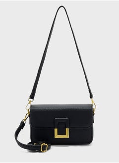 Metal Clasp Detail Crossbody Bag