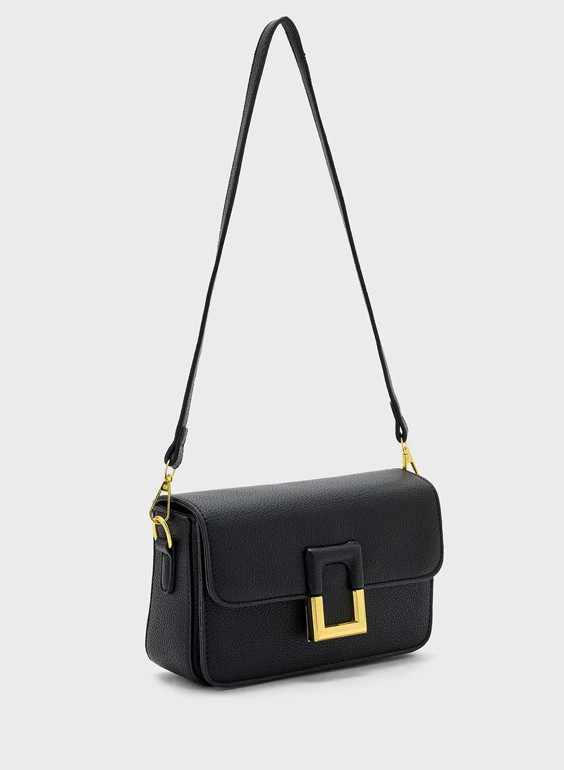 ELLA Metal Clasp Detail Crossbody Bag