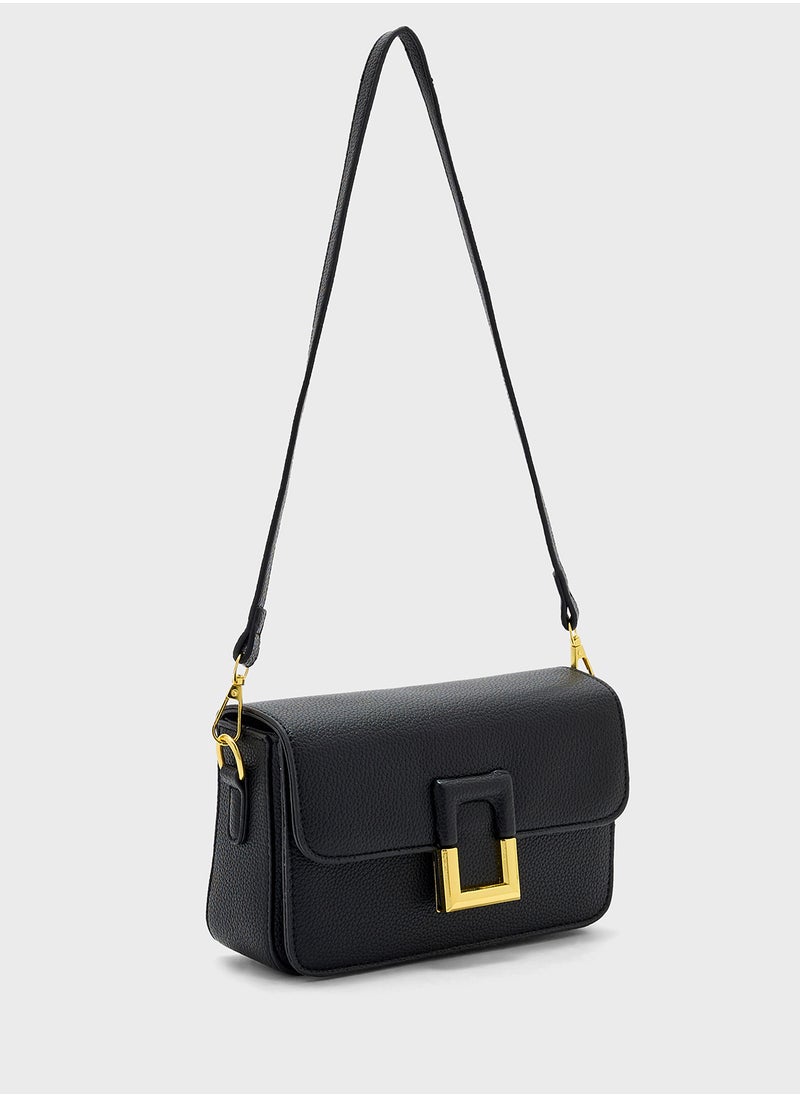 ELLA - Metal Clasp Detail Crossbody Bag - Image 1