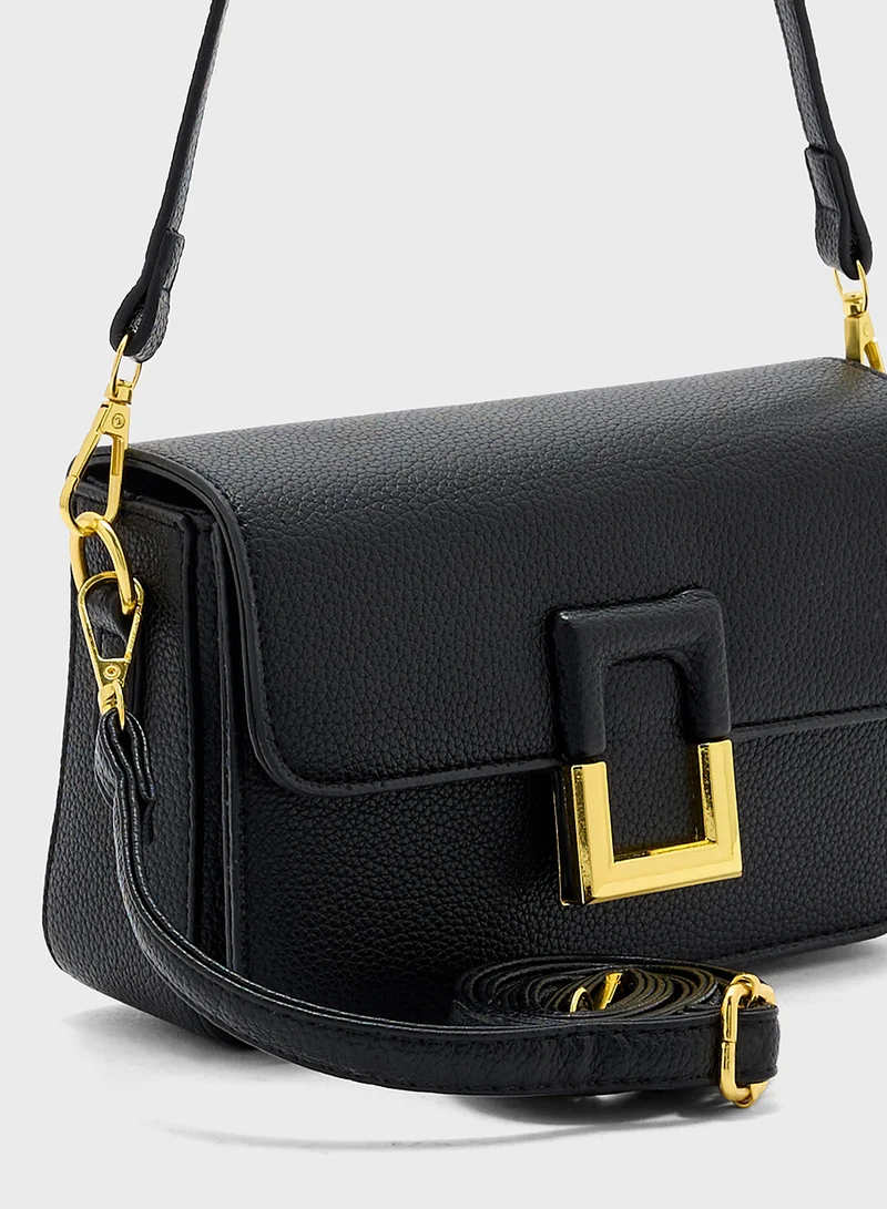 ELLA Metal Clasp Detail Crossbody Bag
