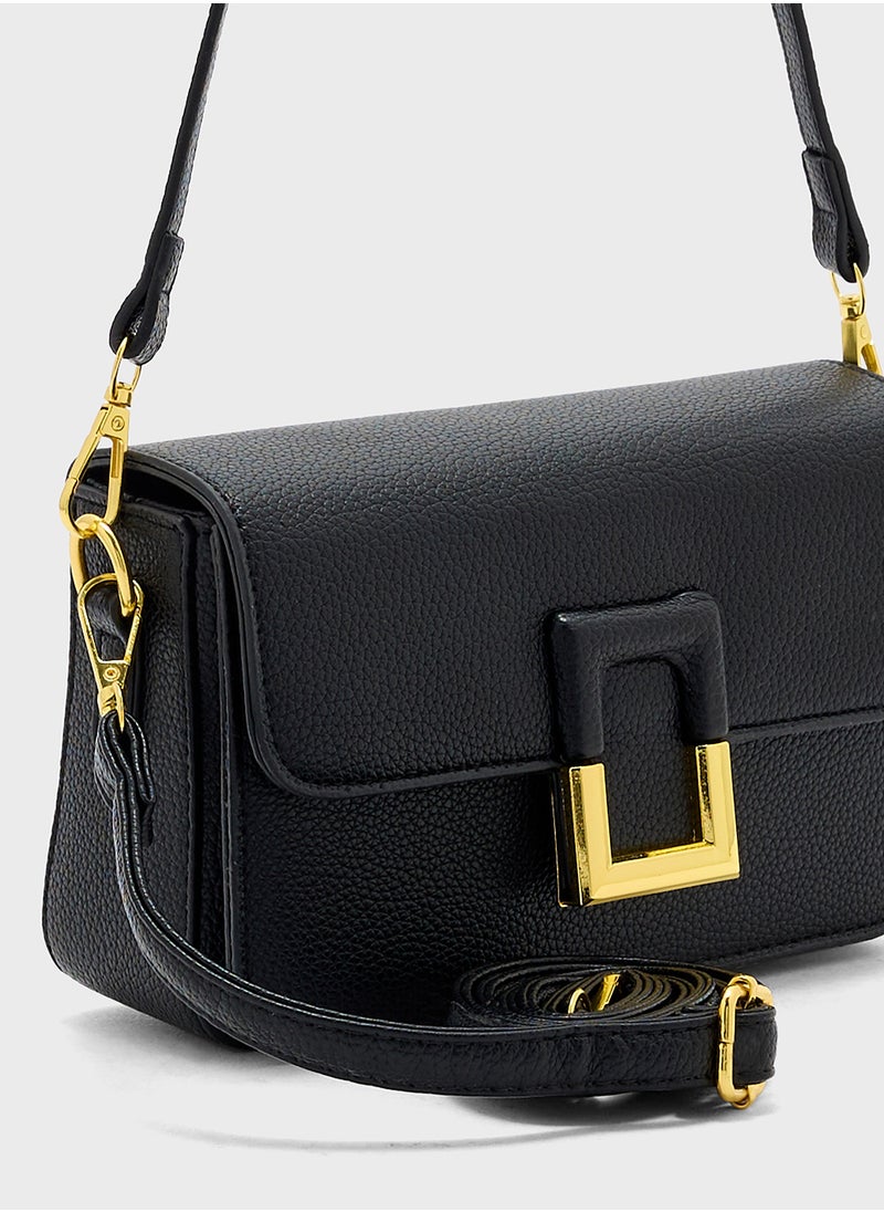 ELLA - Metal Clasp Detail Crossbody Bag - Image 1