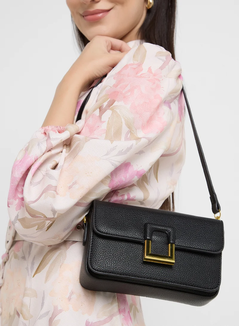 ELLA Metal Clasp Detail Crossbody Bag