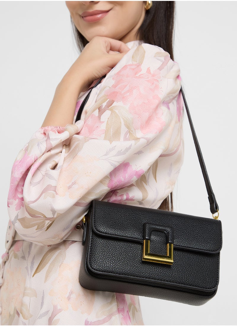 ELLA - Metal Clasp Detail Crossbody Bag - Image 1