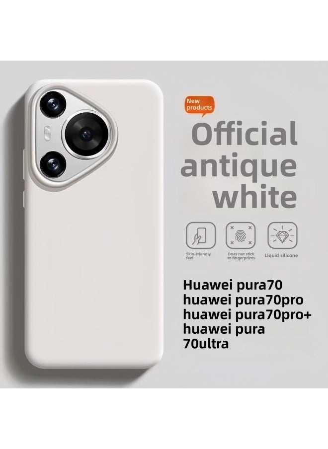For HuaweiPura70 Mobile Phone Case Liquid Silicone 70Pro Full Coverage Drop-resistant Pura70ultra Protective Case-Color:[Virtue Pull Color] Liquid Silicone-skin-friendly Feeling-Applicable Model:For HuaweiP40
