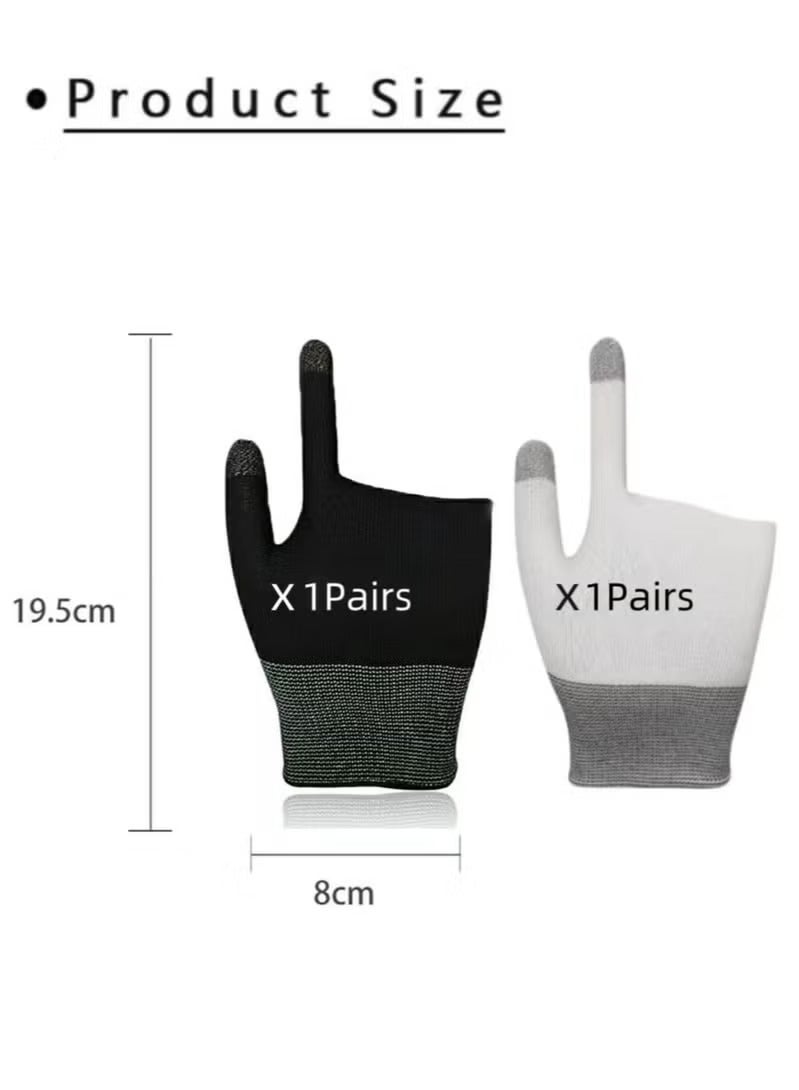 General 2 Pairs E-Sports Gaming Gloves, Gaming Finger Sleeves, Anti-Sweat Breathable, Thumb Sleeves for Highly Sensitive Nano-Silver Fiber Material + Nylon, for PUBG Mobile Phone Games Accessories  - Image 2