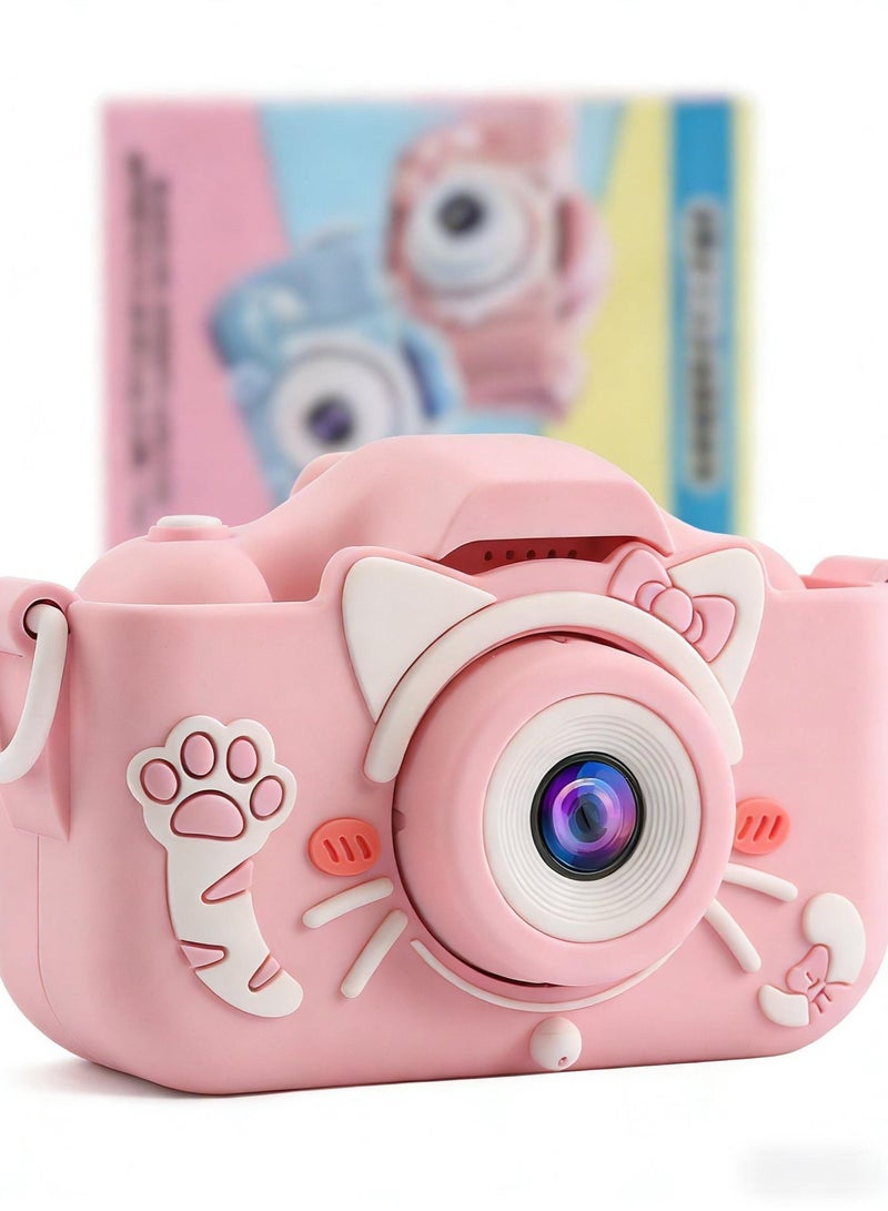 Kids Camera Gifts for 3-12 Year Old Boys Girls,Mini Rechargeable Child Digital Camera Shockproof Video Camcorder Gifts for,8MP HD Video 2 Inch Screenfor Outdoor Play(32GB TF card and Card Readers),Pink - Image 4