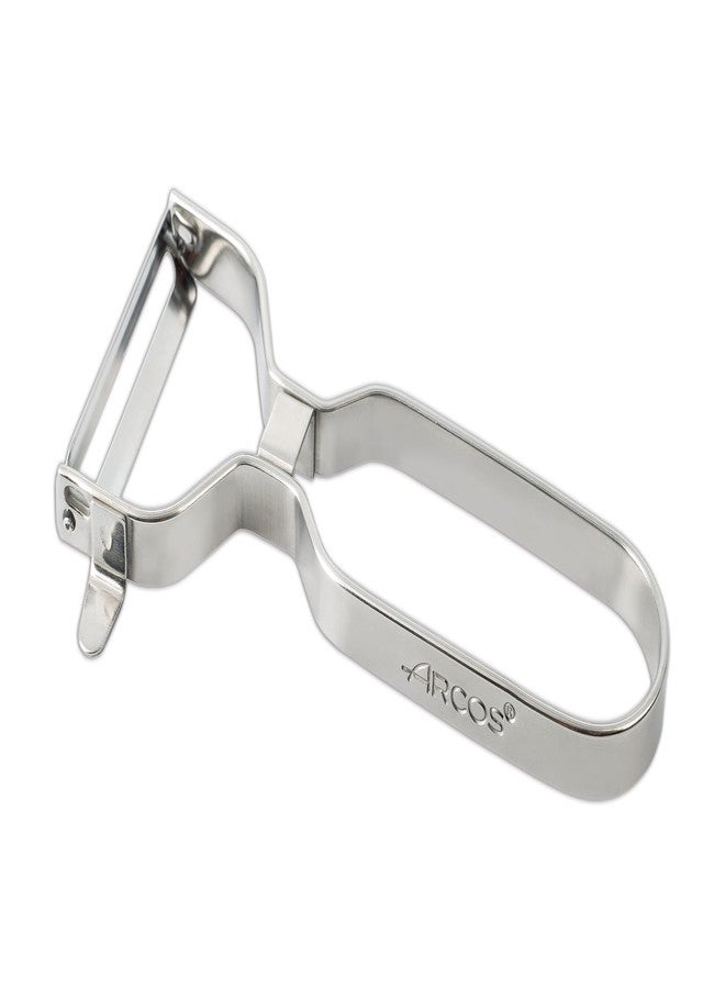 ARCOS Professional Chrome-Plated Peeler for Fruits and Vegetables. 5.5 Inch Stainless Steel Kitchen Tool for Precise Cutting. Chef's Gadget with Ergonomic Design. Silver Color - Image 1