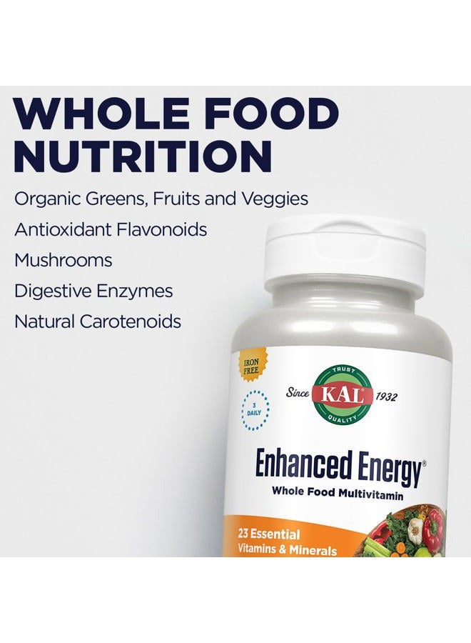 KAL ® Enhanced Energy Multivitamin | Whole Food Based Vitamins & Minerals w/ Antioxidants, Digestive Enzymes & Natural Carotenoids | 180 Capsules - Image 5