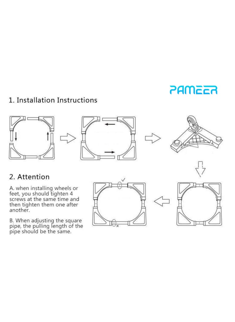 PAMEER - Movable Adjustable Base with Casters Mobile Case dolly roller for Gas Cylinder Water Bottles Cabinets 4 Wheels Small Furniture Mover Mini Stand Moving Cart for Small Items - Image 1