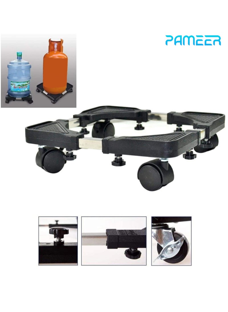 PAMEER - Movable Adjustable Base with Casters Mobile Case dolly roller for Gas Cylinder Water Bottles Cabinets 4 Wheels Small Furniture Mover Mini Stand Moving Cart for Small Items - Image 1