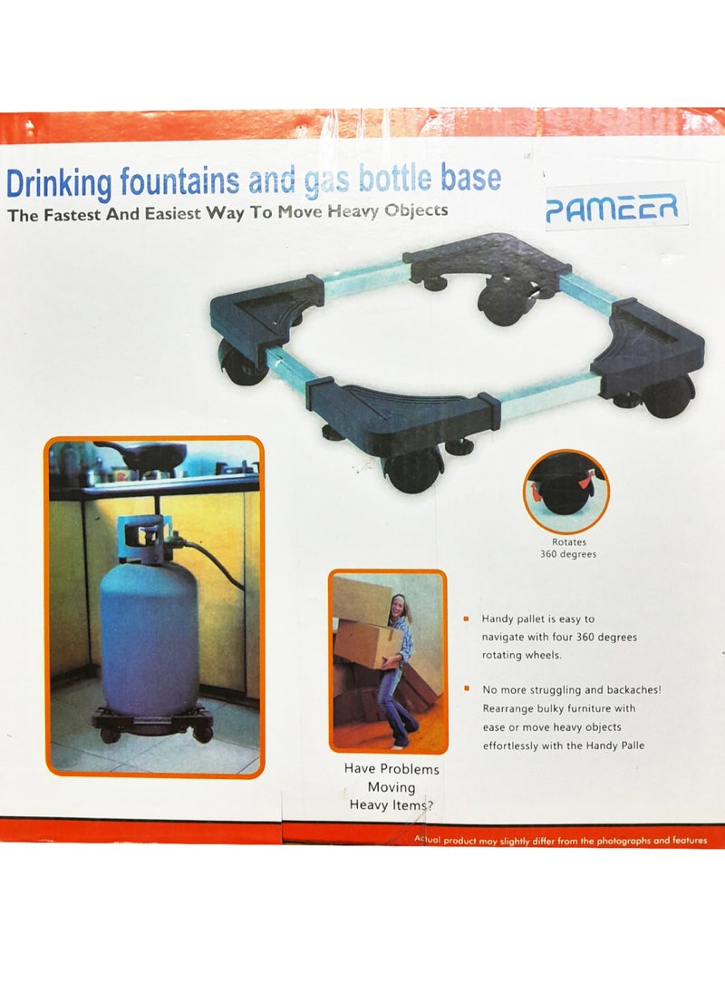 PAMEER - Movable Adjustable Base with Casters Mobile Case dolly roller for Gas Cylinder Water Bottles Cabinets 4 Wheels Small Furniture Mover Mini Stand Moving Cart for Small Items - Image 1