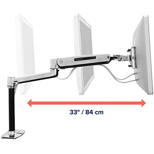 Ergotron – LX HD Sit-Stand Single Monitor Arm, VESA Desk Mount – for Monitors Up to 49 Inches, 14 to 30 lbs – Polished Aluminum - Image 5