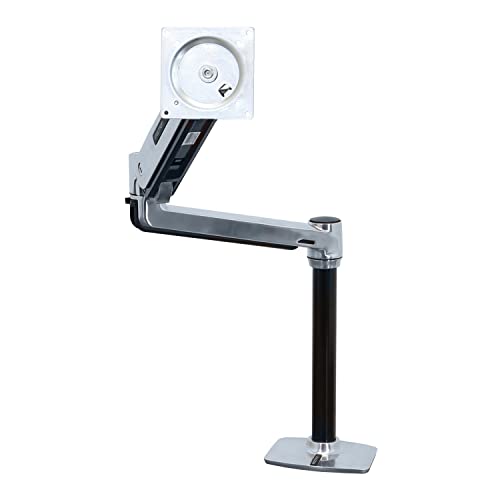 Ergotron – LX HD Sit-Stand Single Monitor Arm, VESA Desk Mount – for Monitors Up to 49 Inches, 14 to 30 lbs – Polished Aluminum - Image 3