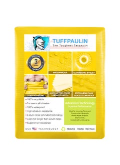 TUFFPAULIN TUFFPAULIN 9FT X 6FT 120 GSM Yellow Tarpaulin Tirpal Tadpatri Tharpai Thadika Extra Strong Reinforced Eyelets UV Resistant 100 Waterproof Virgin 6 Layer MLCL 3D Rib Technology1 No  - Image 2