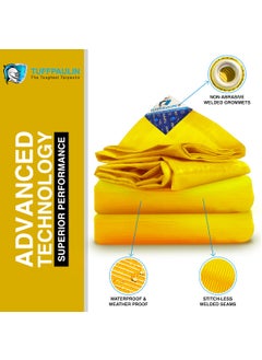 TUFFPAULIN TUFFPAULIN 9FT X 6FT 120 GSM Yellow Tarpaulin Tirpal Tadpatri Tharpai Thadika Extra Strong Reinforced Eyelets UV Resistant 100 Waterproof Virgin 6 Layer MLCL 3D Rib Technology1 No  - Image 4