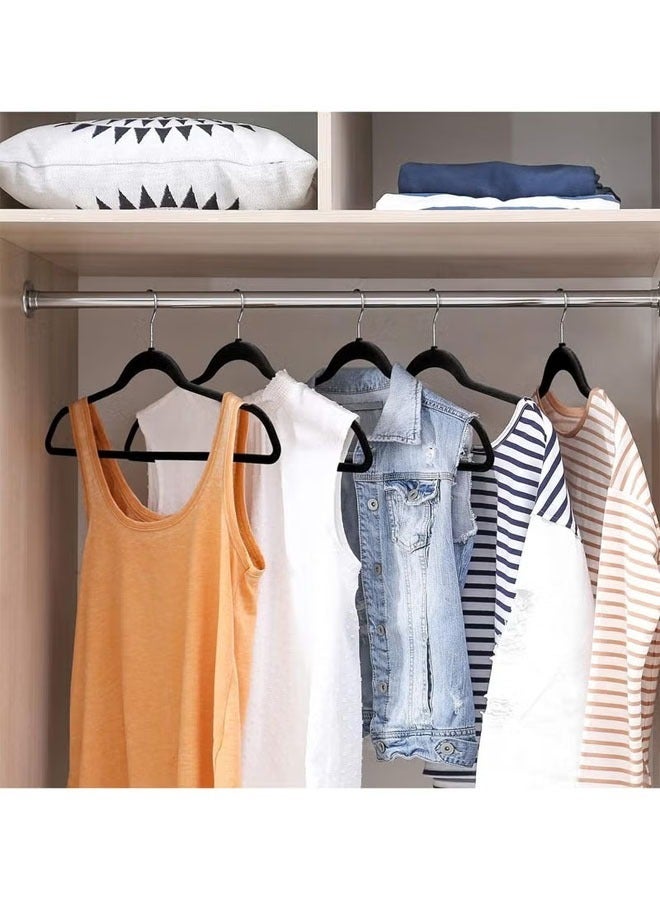 BLOOMING TIME 1 Set Of 100 Piece Velvet Hangers Can Be Rotated 360 Degrees To Save Space Black - Image 5