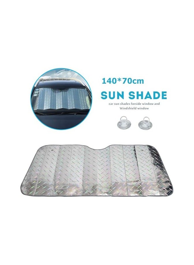 general Car Sun Shade Universal Car Front Window Sunshades, Blocks UV Rays Sun Visor Protector, Sunshade to Keep Your Vehicle Cool and Damage Free, Fits Windshields Size 140 * 70cm - Image 2