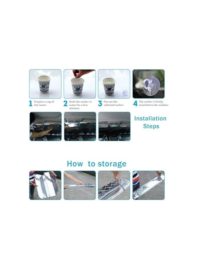 general Car Sun Shade Universal Car Front Window Sunshades, Blocks UV Rays Sun Visor Protector, Sunshade to Keep Your Vehicle Cool and Damage Free, Fits Windshields Size 140 * 70cm - Image 3