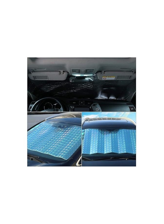 general Car Sun Shade Universal Car Front Window Sunshades, Blocks UV Rays Sun Visor Protector, Sunshade to Keep Your Vehicle Cool and Damage Free, Fits Windshields Size 140 * 70cm - Image 4