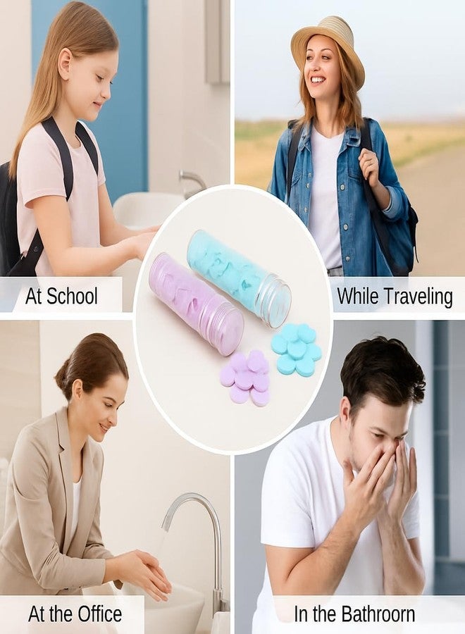 جينزي مجموعة صابون ورقي للسفر من جينزي، ٢٤ أنبوبًا | زجاجات بتصميم زهور معطرة | صابون ورقي صديق للبيئة، صحي، واقتصادي | مستلزمات سفر مثالية للرجال والنساء والأطفال - Image 4