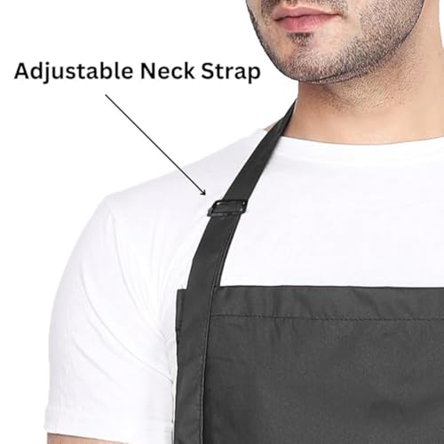 MAKSTILE Waterproof & Dustproof Apron For Dishwashing, Cooking, Dog Grooming, Gardening, Car Wash, Lab, Restaurant & Industrial Use | Unisex| Black | Pack Of 1 - Image 2