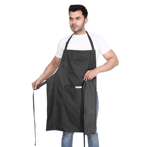 MAKSTILE Waterproof & Dustproof Apron For Dishwashing, Cooking, Dog Grooming, Gardening, Car Wash, Lab, Restaurant & Industrial Use | Unisex| Black | Pack Of 1 - Image 5