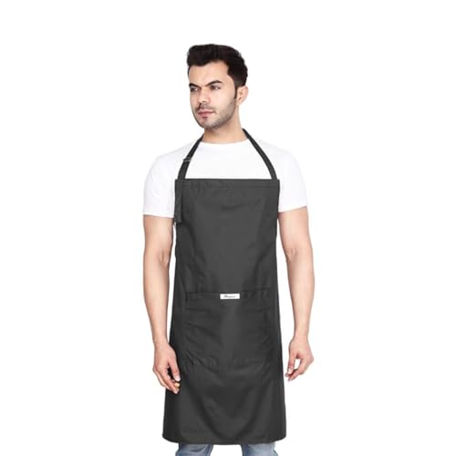 MAKSTILE Waterproof & Dustproof Apron For Dishwashing, Cooking, Dog Grooming, Gardening, Car Wash, Lab, Restaurant & Industrial Use | Unisex| Black | Pack Of 1 - Image 1