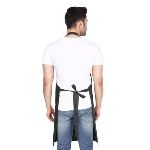 MAKSTILE Waterproof & Dustproof Apron For Dishwashing, Cooking, Dog Grooming, Gardening, Car Wash, Lab, Restaurant & Industrial Use | Unisex| Black | Pack Of 1 - Image 3