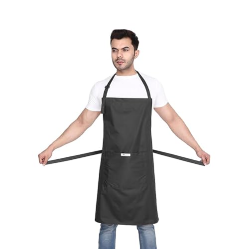 MAKSTILE Waterproof & Dustproof Apron For Dishwashing, Cooking, Dog Grooming, Gardening, Car Wash, Lab, Restaurant & Industrial Use | Unisex| Black | Pack Of 1 - Image 4