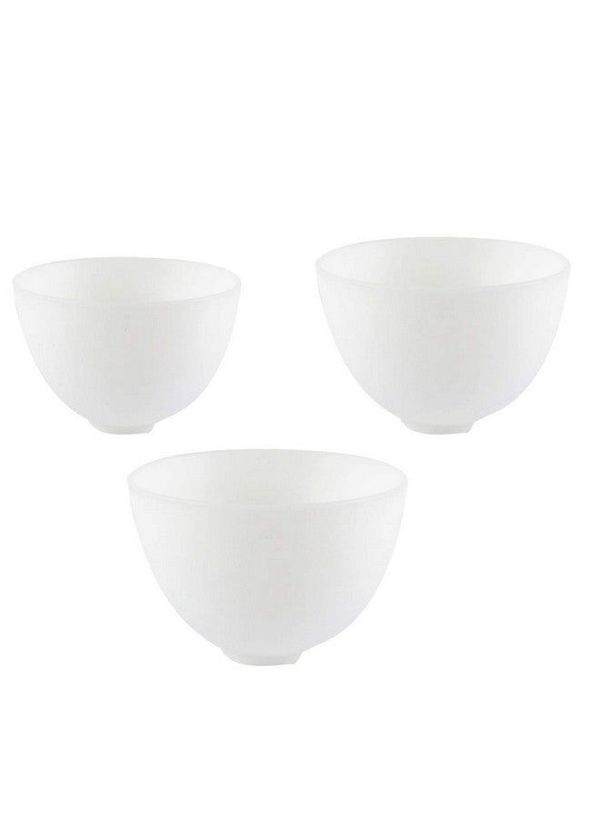 هيلفتي 3 قطع من وعاء خلط الوجه DIY ووعاء قناع الوجه ووعاء طين الوجه ووعاء السيليكون أداة تجميل التجميل للمنزل وصالونات التجميل والوجه ووعاء توزيع بشرة الوجه (أبيض) - Image 1