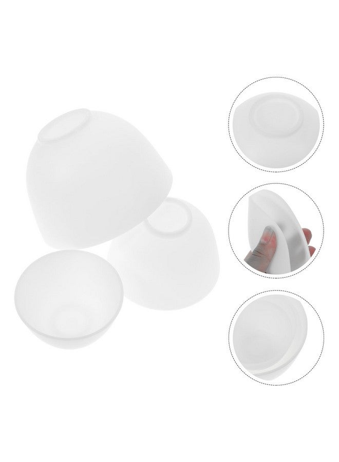 هيلفتي 3 قطع من وعاء خلط الوجه DIY ووعاء قناع الوجه ووعاء طين الوجه ووعاء السيليكون أداة تجميل التجميل للمنزل وصالونات التجميل والوجه ووعاء توزيع بشرة الوجه (أبيض) - Image 5