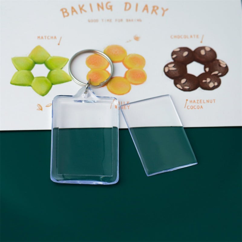 Acrylic Photo Keychain Blanks Bulk Long acrylic photo frame key chain 3.5*5.3cm(5)/50g 