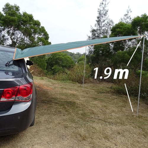 HipierFx 10x16 ft Car Side Awning with Pole Outdoor Camping Tent Tarp Waterproof Car Tent Canopy Shade Sun Shelter - Image 5