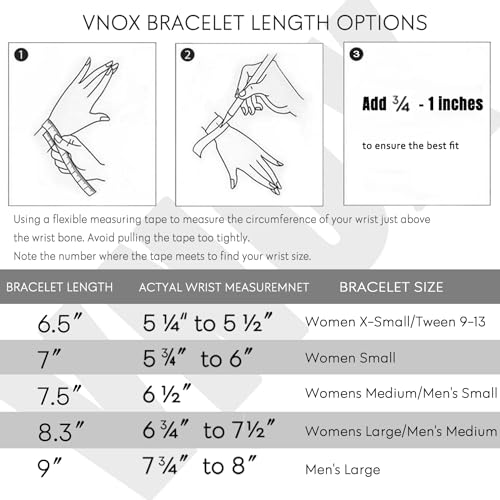 VNOX أساور سلسلة فضية VNOX للرجال - مجموعة 5 قطع من الفولاذ المقاوم للصدأ بتصميم حبل/فيغارو/ورقة/رابط كوباين سميك - Image 3