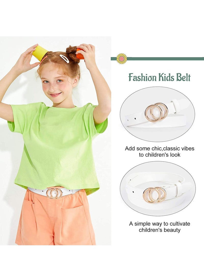 Barakah Leather Waist Belt Women's Chic Faux Leather Waist Belt Faux Leather Jeans Belt For Girls With Double O-Ring Buckle For Teen 2 Pack - Image 5