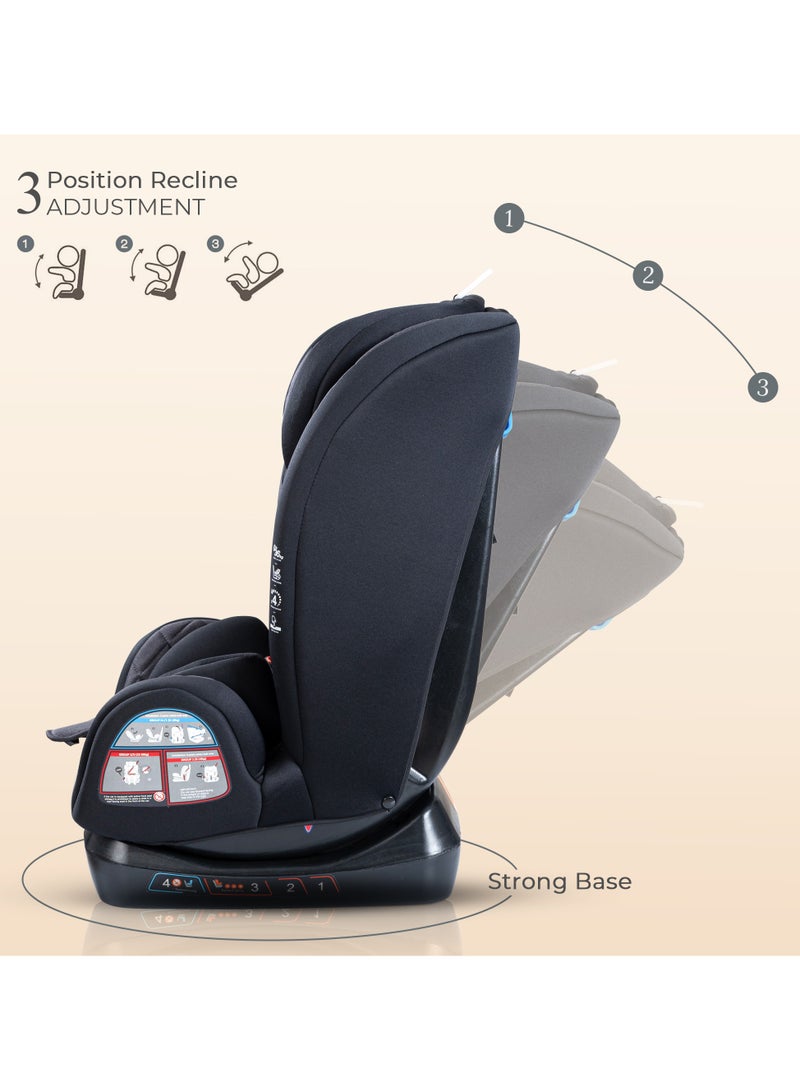 بيبي مقعد سيارة للأطفال من للأطفال من عمر 0 ​​إلى 12 عامًا مع 3 أوضاع للاستلقاء، ارتفاع مسند الرأس قابل للتعديل من ECE R44/04 مقعد سيارة للأطفال معتمد للسفر للأطفال الصغار صبي فتاة أسود - Image 3