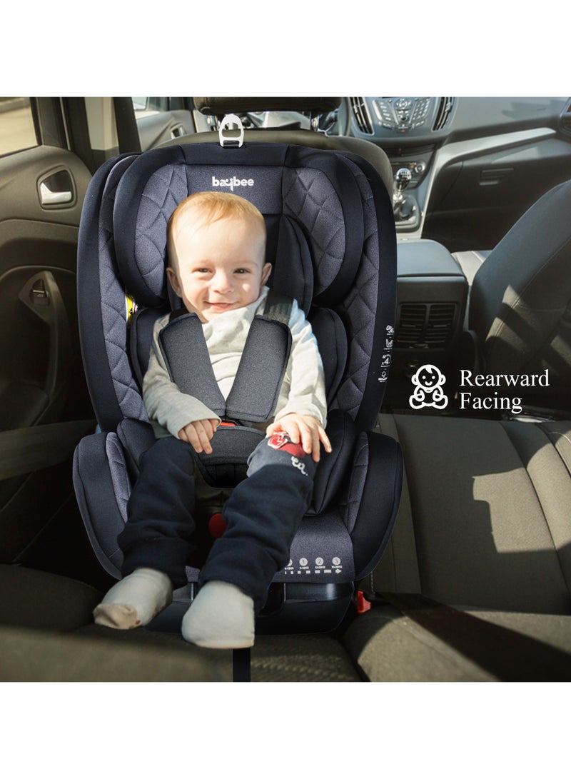 بيبي مقعد سيارة للأطفال من للأطفال من عمر 0 ​​إلى 12 عامًا مع 3 أوضاع للاستلقاء، ارتفاع مسند الرأس قابل للتعديل من ECE R44/04 مقعد سيارة للأطفال معتمد للسفر للأطفال الصغار صبي فتاة أسود - Image 5