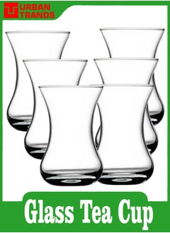 Generic كوب شاي زجاجي مكون من 6 قطع شفاف  - Image 1