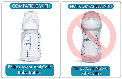 BelBeyo Sippy Cup Conversion Kit for Philips Avent Anti-Colic Baby Bottles 2-Count, Soft Food Grade Silicone Spout Nipples, Weighted Straw, Bottle Handles, Straw Cleaning Brush, BPA-Free 4+ months (Sippy Kit) - Image 3
